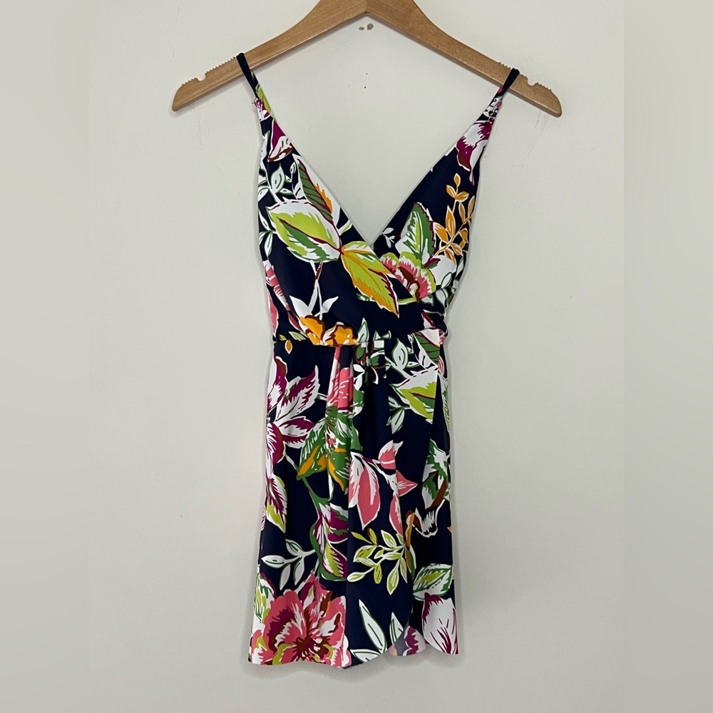 NWT Anne Cole Printed Surplice Front Swimsuit One Piece Dress T23MD610 - 8 - Picture 3 of 9